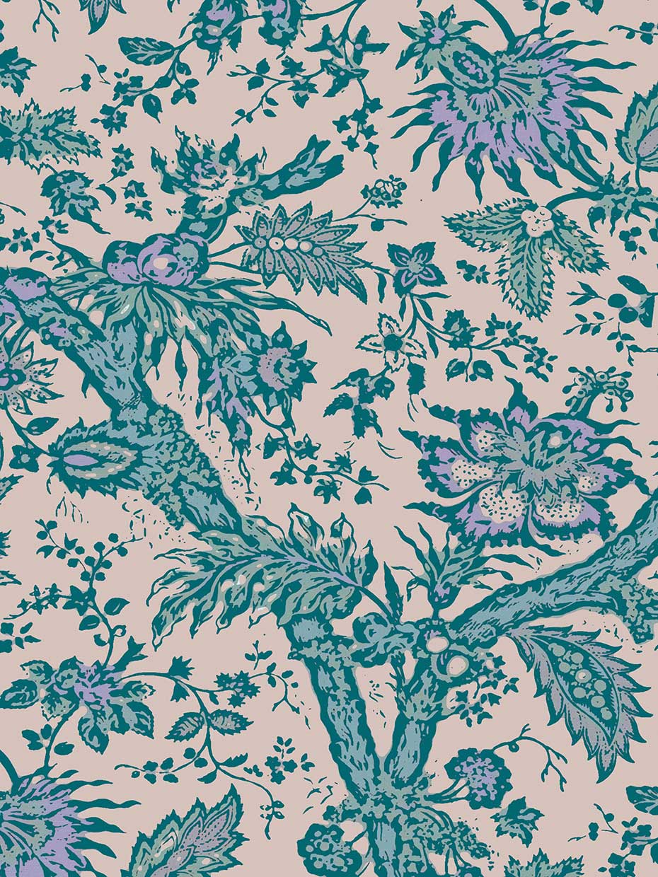 Synergy Floral in Lavender and Teal 24x36