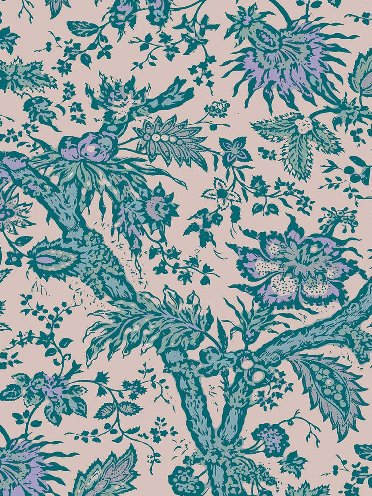 Sinergia floral en lavanda y verde azulado 24x36 Lienzo