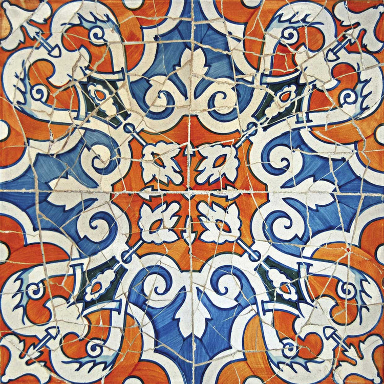 Gaudi mosaic orange and blue 2