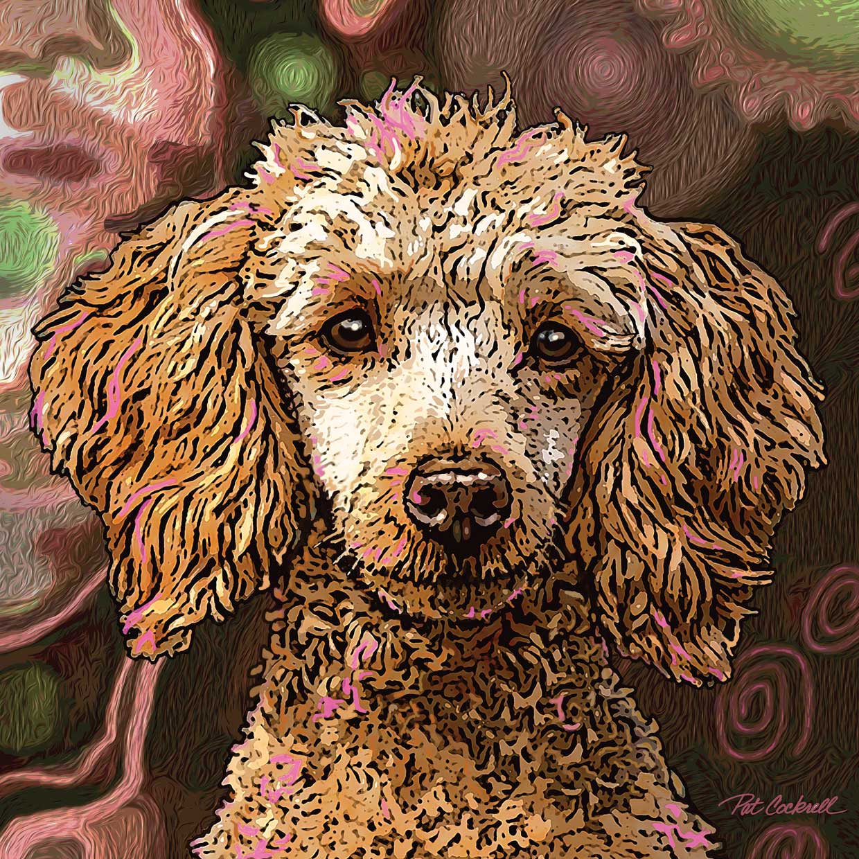 Caniche rosa Lienzo