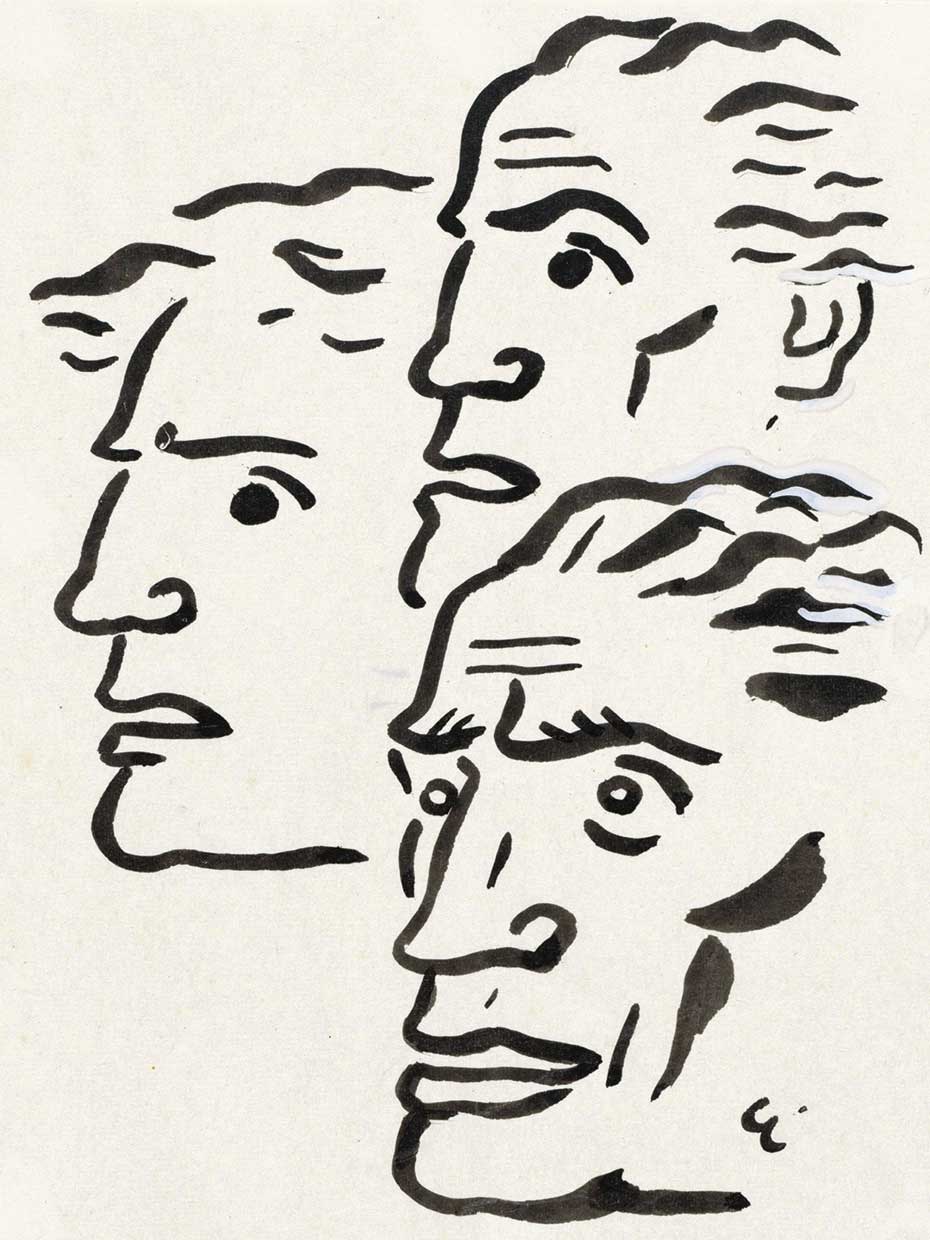 Tres cabezas de hombres (1891) Lienzo