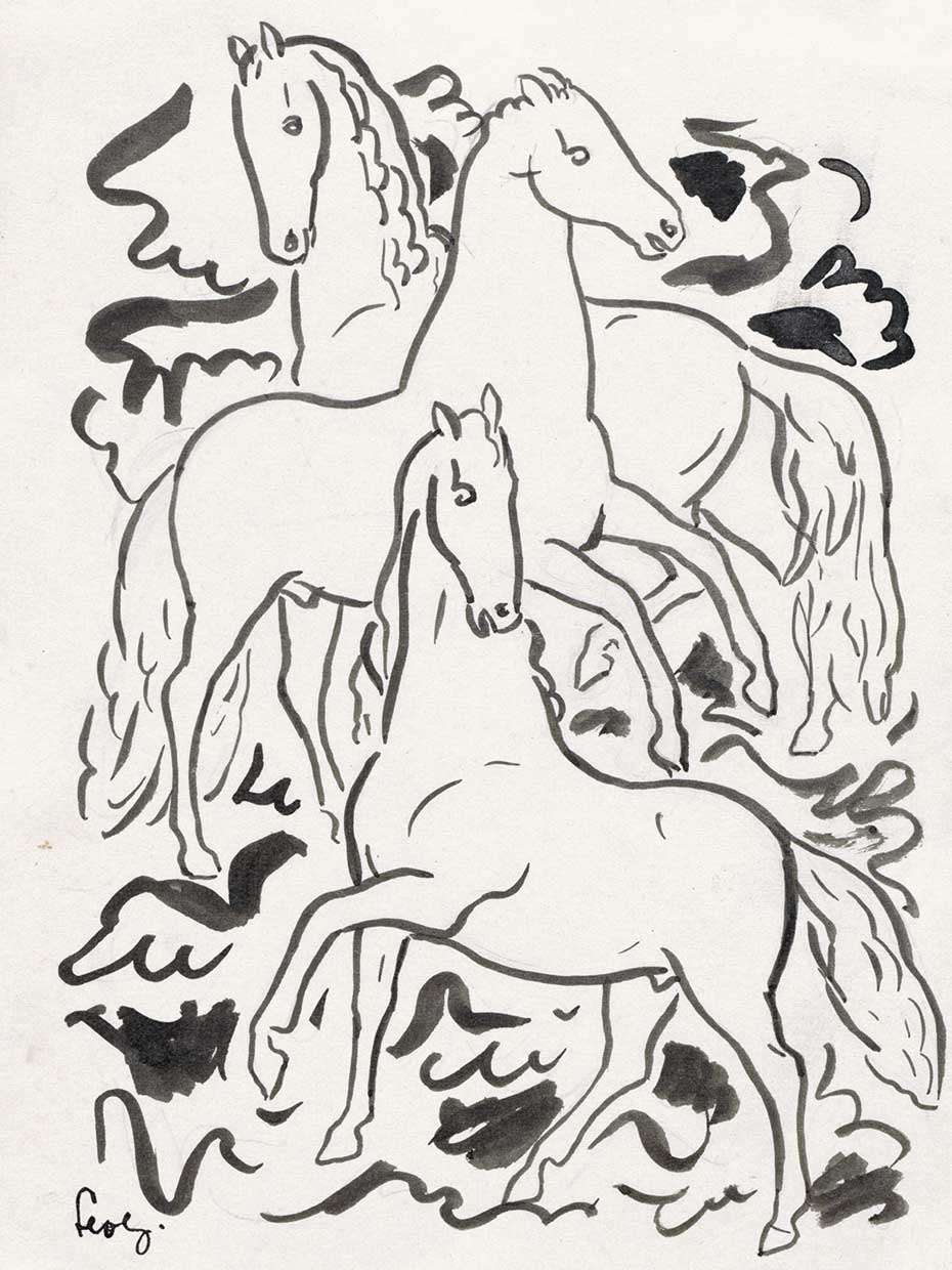 Tres caballos (1925) Lienzo