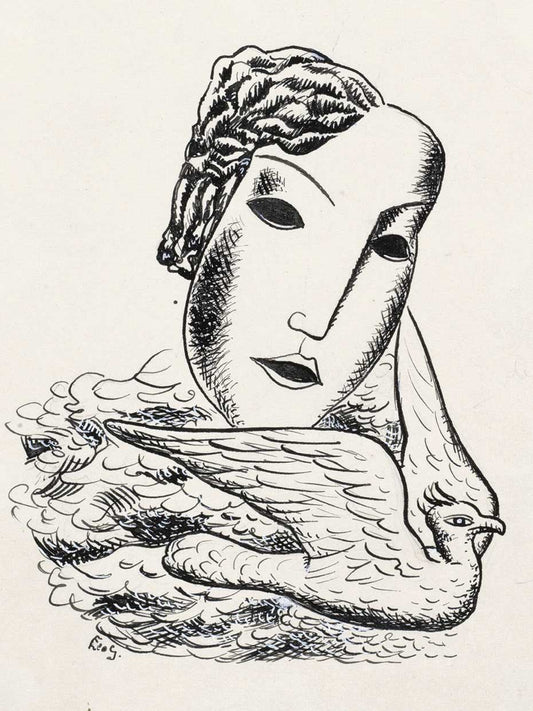 Woman's Head with Bird (1935) Canvas Print