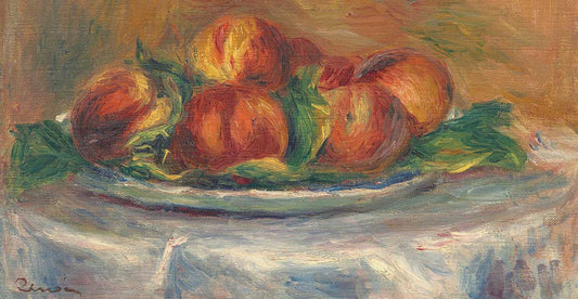 Peaches on a Plate Canvas Print