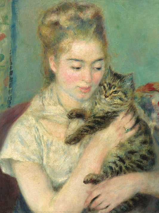Woman with a Cat Canvas Print