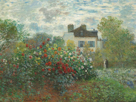 The Artist's Garden in Argenteuil (Corner of the Garden with Dahlias) Canvas Print