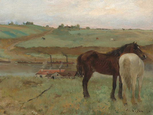 Horses in a Meadow Canvas Print