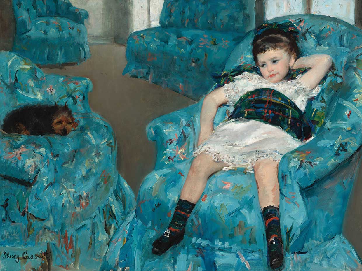 Little Girl in a Blue Armchair
