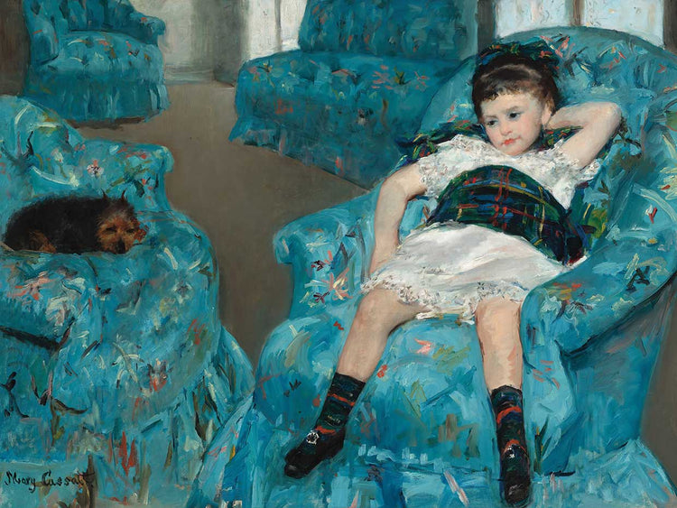 Little Girl in a Blue Armchair