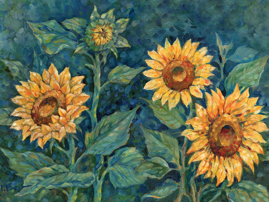 Impressions of Sunflowers Horizontal Canvas Print