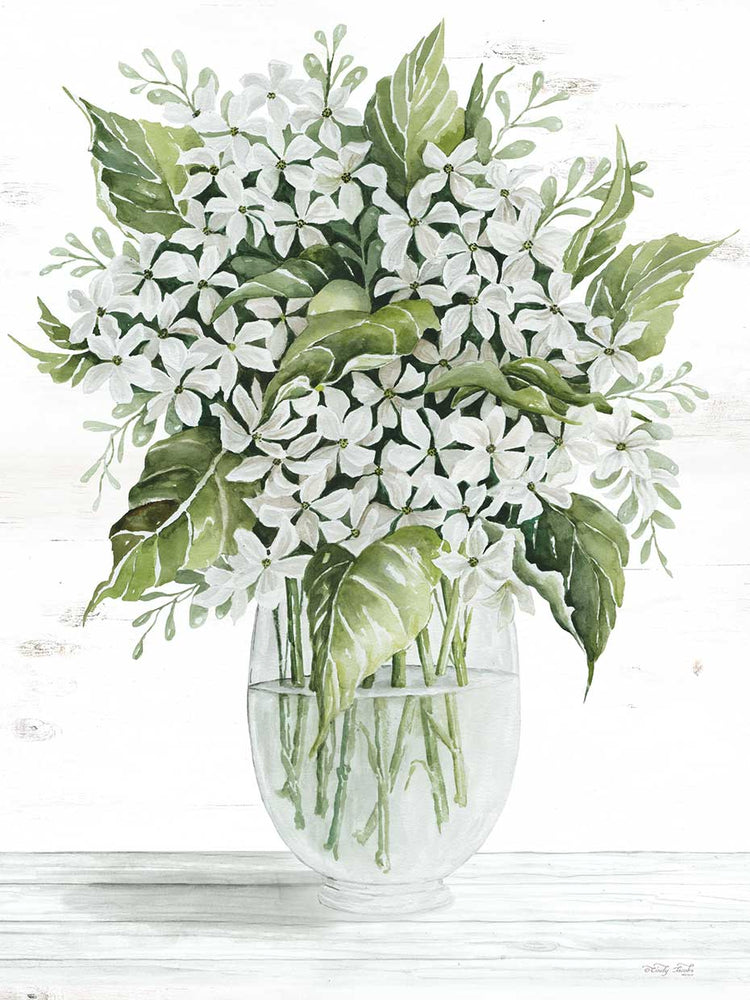 Floral simple en blanco Lienzo