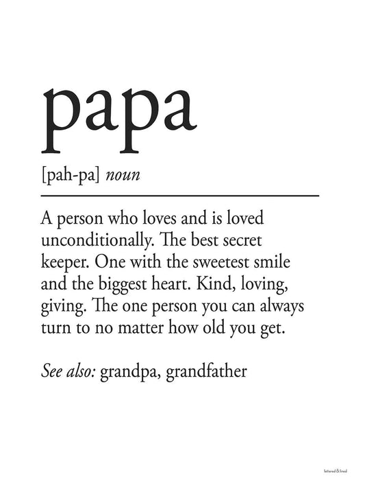 Papa Definition Canvas Print
