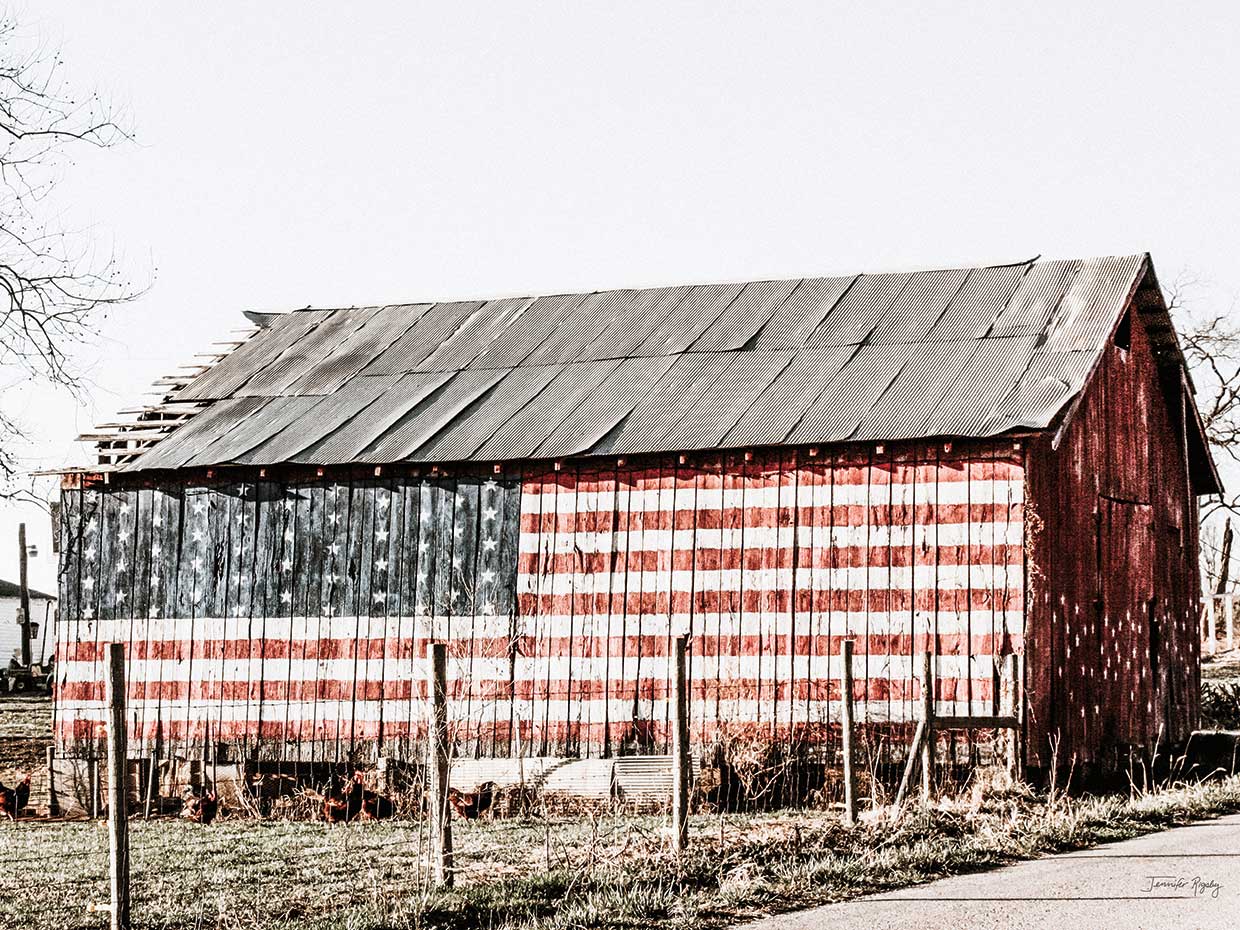 Jennifer Rigsby's American Flag Barn Canvas Art Prints | Fine Art Canvas