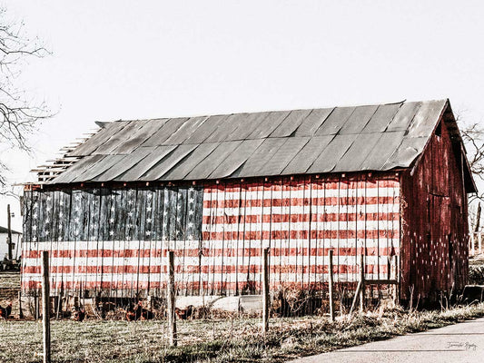 American Flag Barn Canvas Print