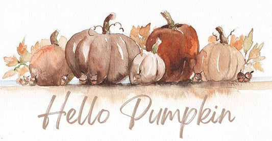 Hello Pumpkin Watercolor
