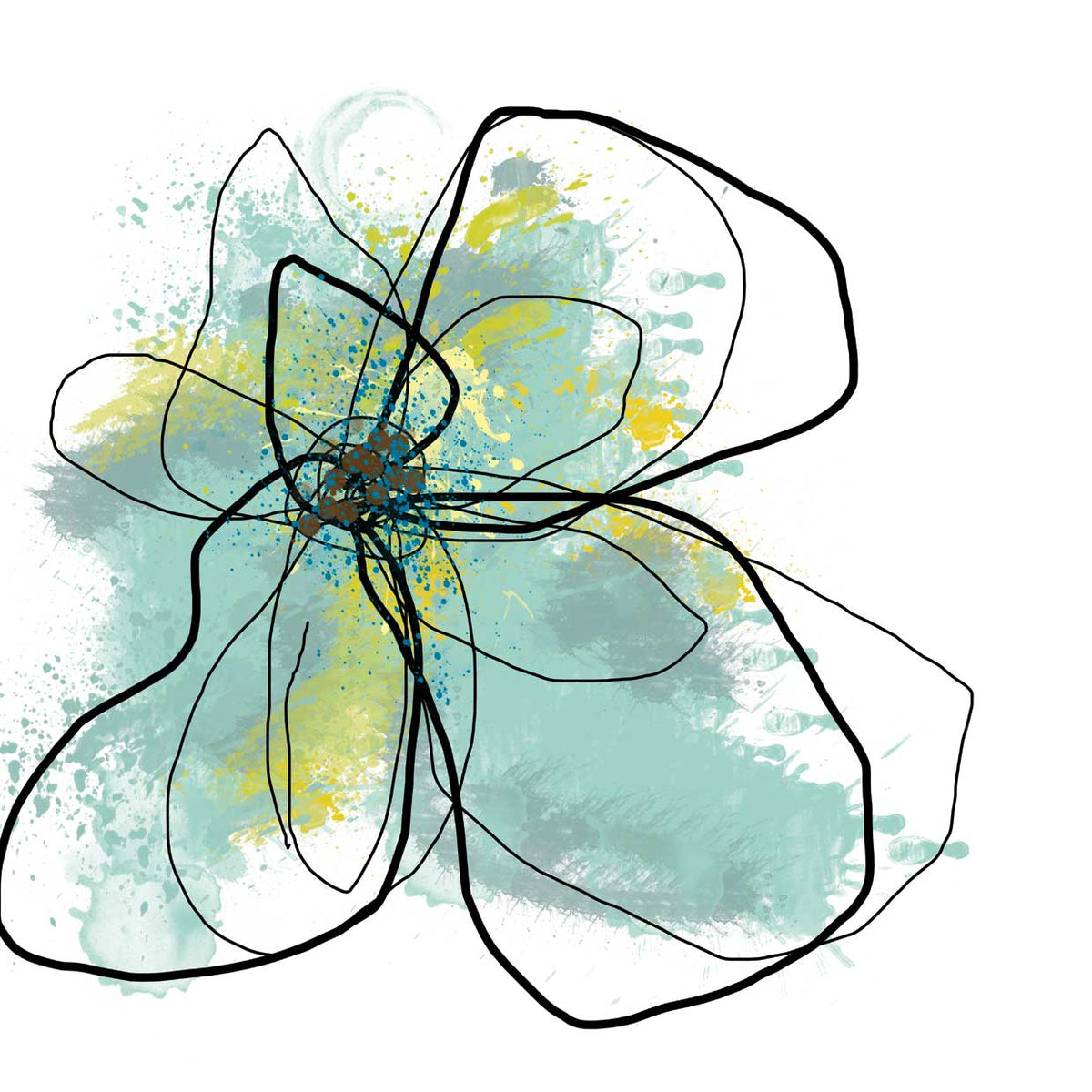 Teal Floral 1