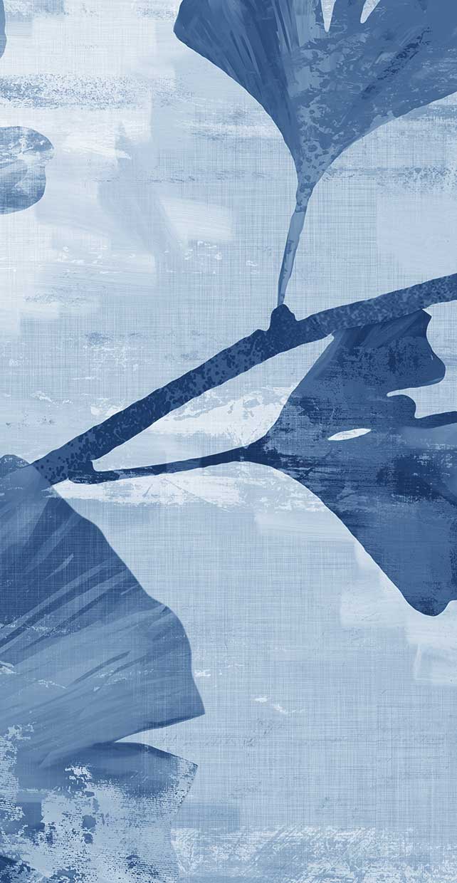 Ginkgo Branch in Blue II