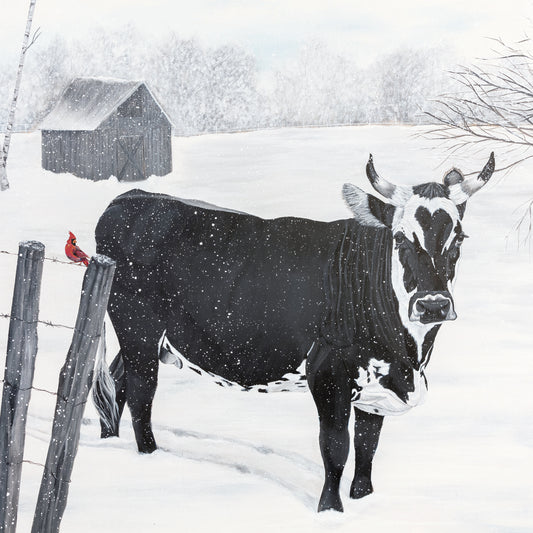 Snowy Day on the Farm Canvas Print