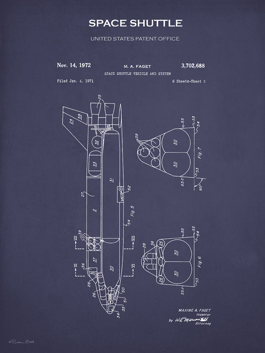 Space Shuttle Patent Canvas Print