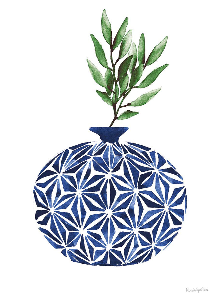 Cobalt Geometric Vases IV