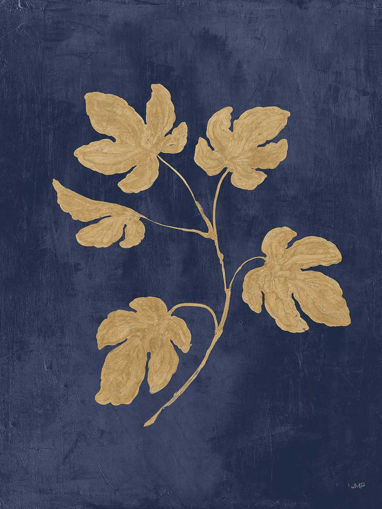 Botanical Study III Gold Navy