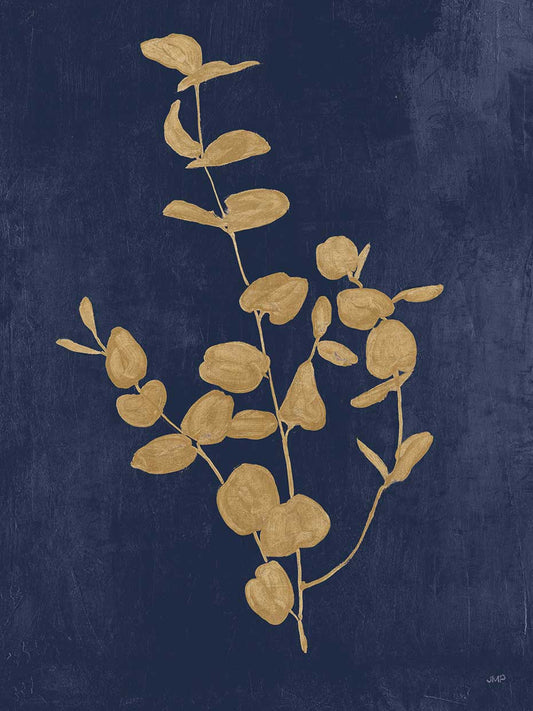 Botanical Study II Gold Navy Canvas Print