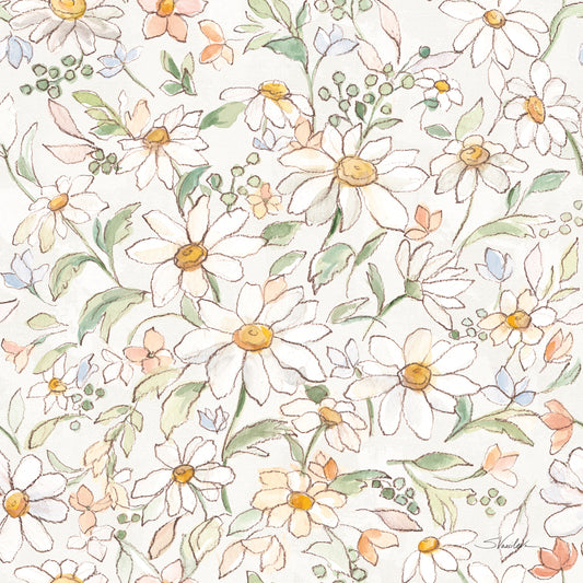 Daisy Field Pattern VIA Canvas Print