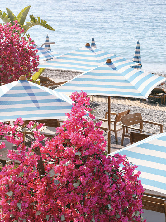 Pink White and Blue on The Riviera Canvas Print