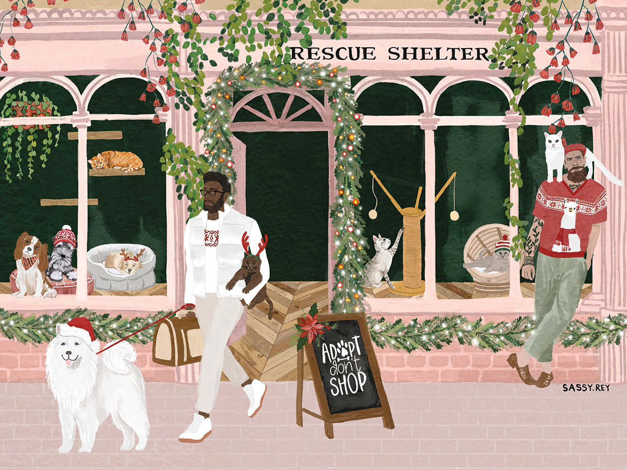 Adopt don't shop Christmas card