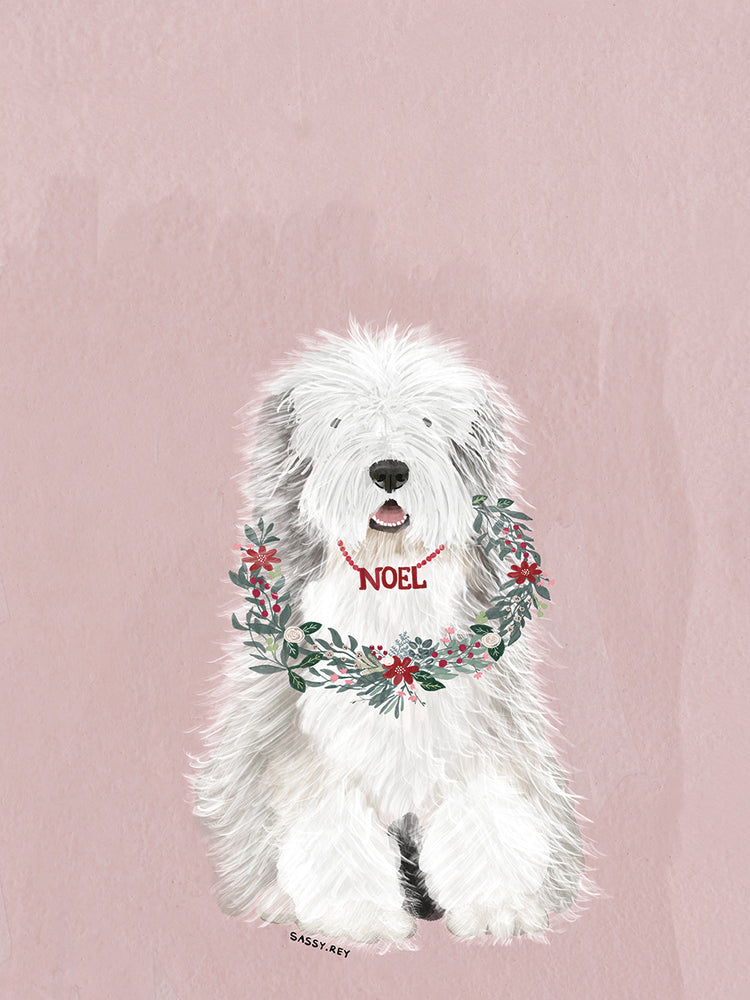 Old English sheep dog Christmas