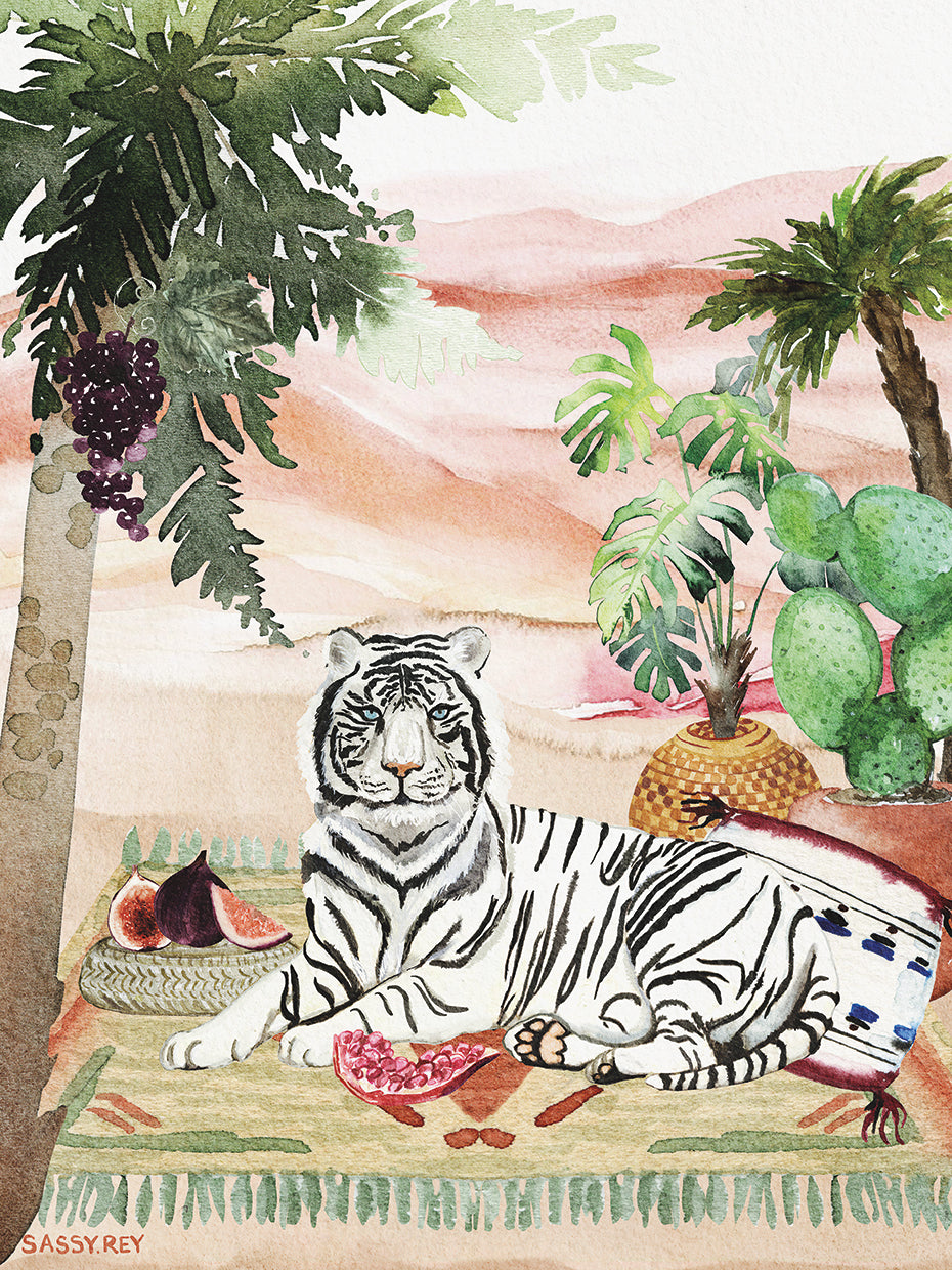 White Tiger Resting