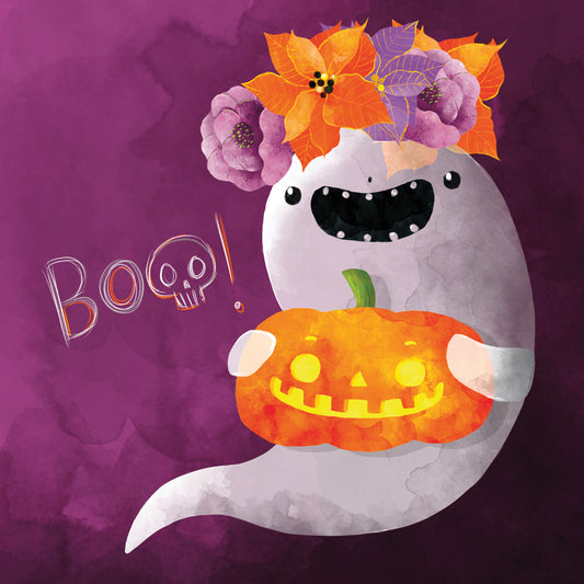 Halloween Ghost with Floweres