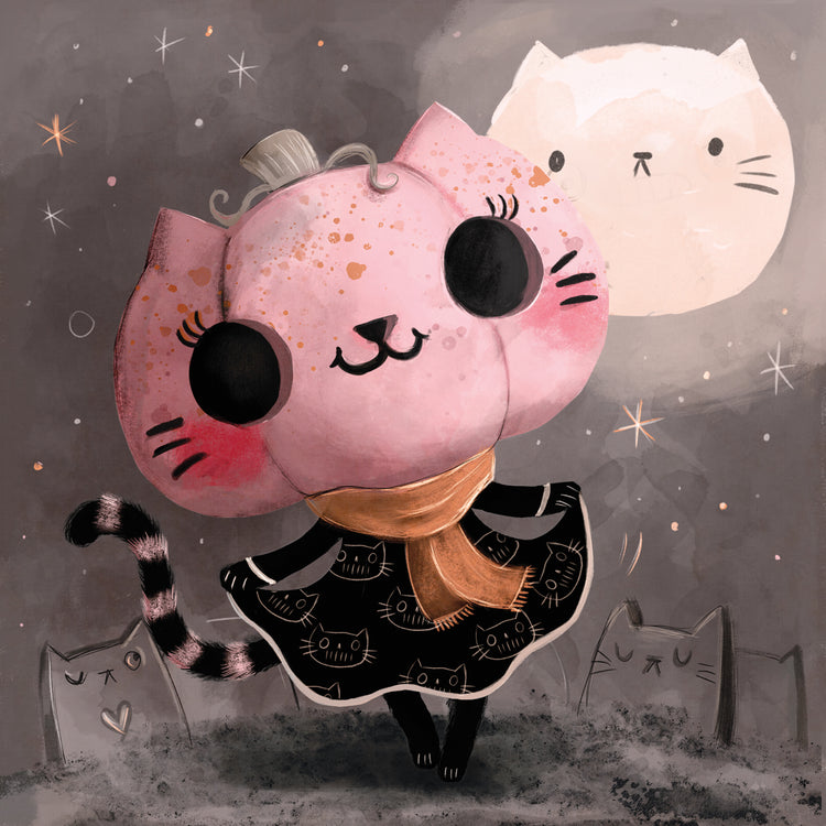 Pumpkin Halloween Cat