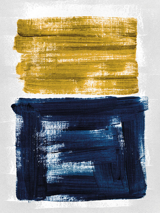 Mustard Blue Square Canvas Print