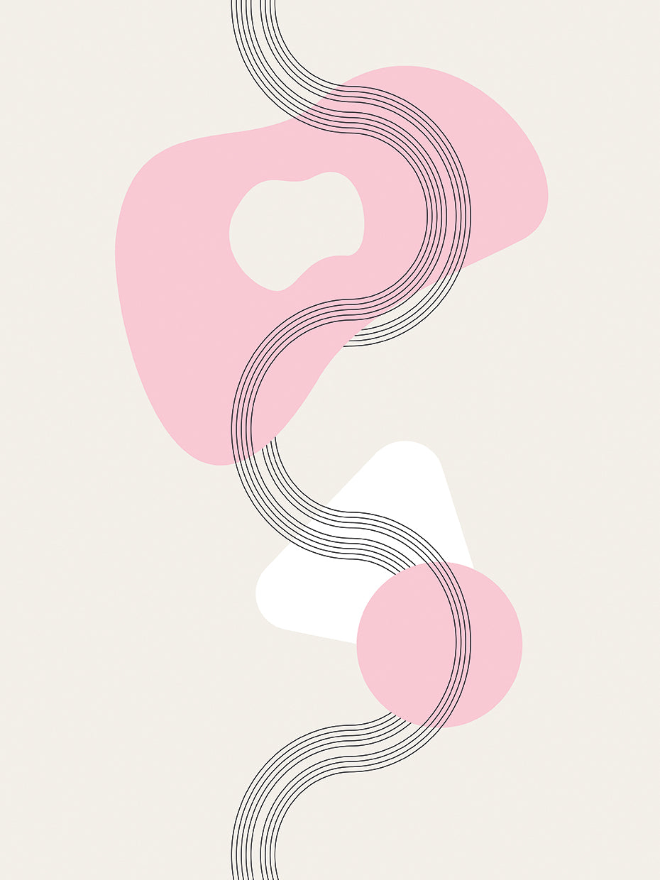Clean abstract geometrics no. 1 - pink