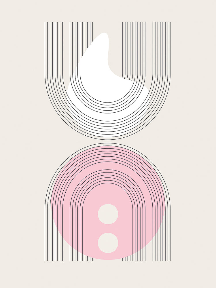 Clean abstract geometrics no. 3 - pink