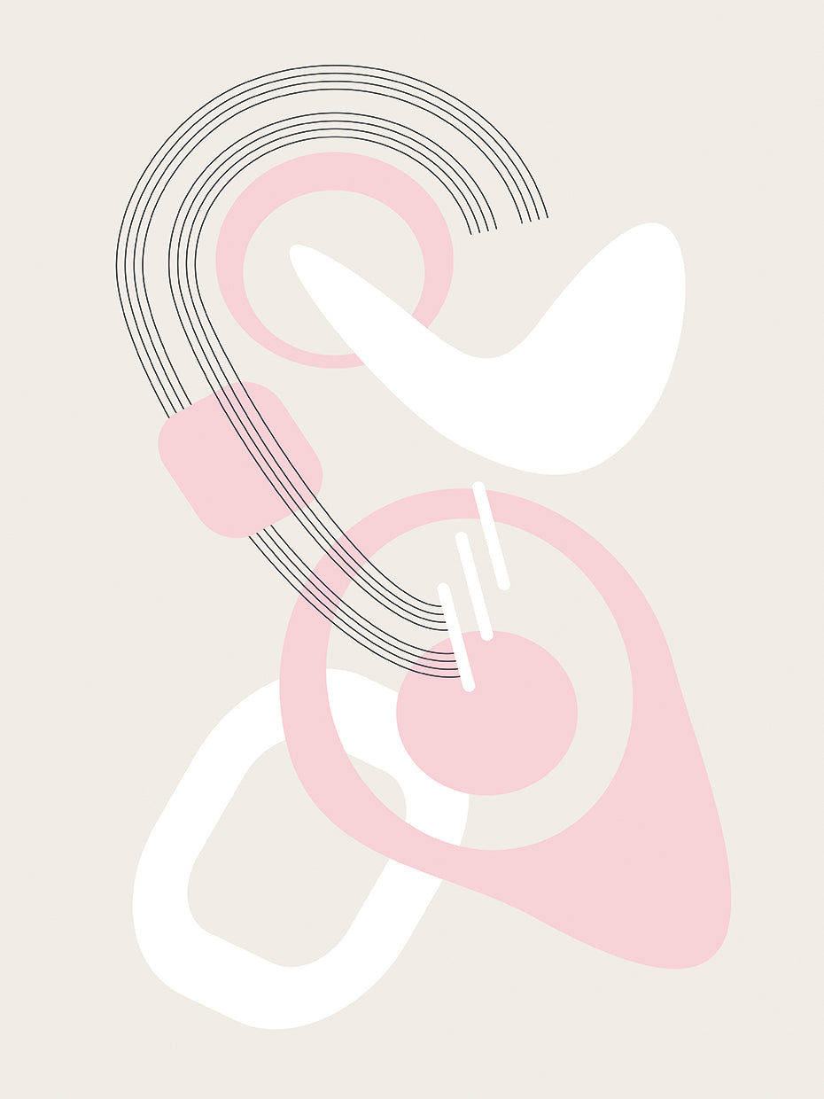 Clean abstract geometrics no. 4 - pink