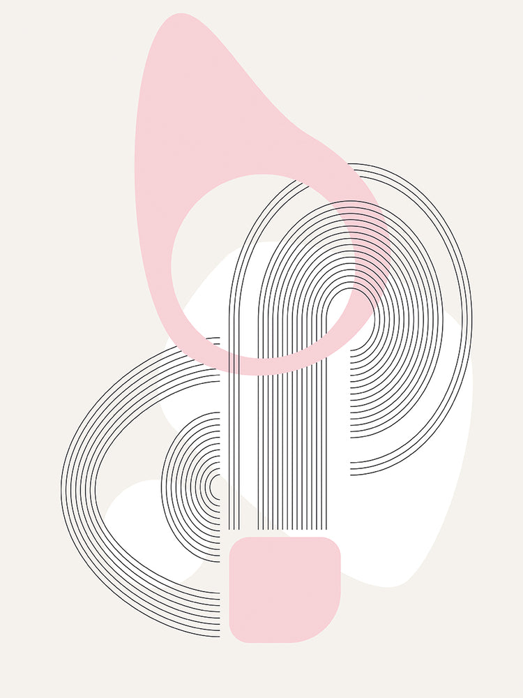 Clean abstract geometrics no. 5 - pink