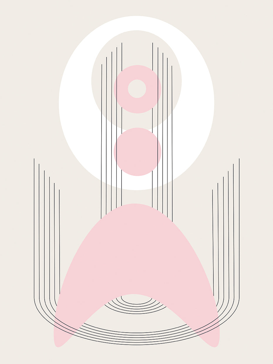 Clean abstract geometrics no. 6 - pink