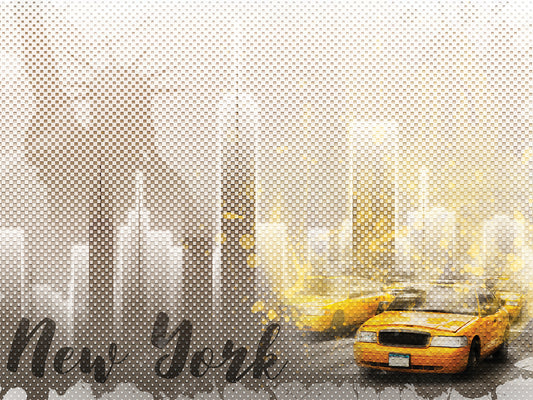 Graphic Art NEW YORK Mix No. 6 | brown and yellow Canvas Print