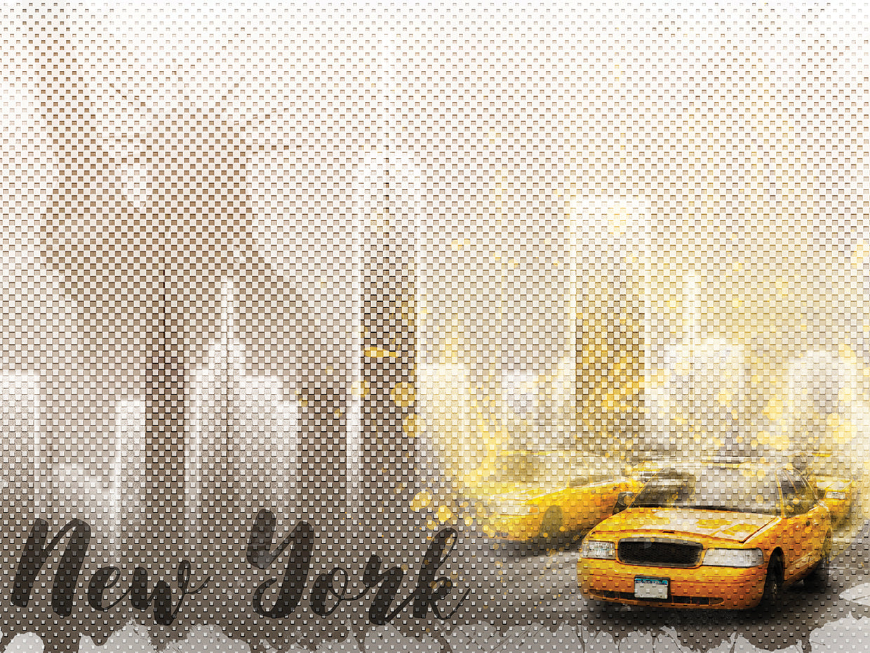 Graphic Art NEW YORK Mix No. 6 | brown and yellow