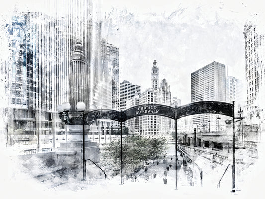 City Art CHICAGO Downtown View Canvas Print