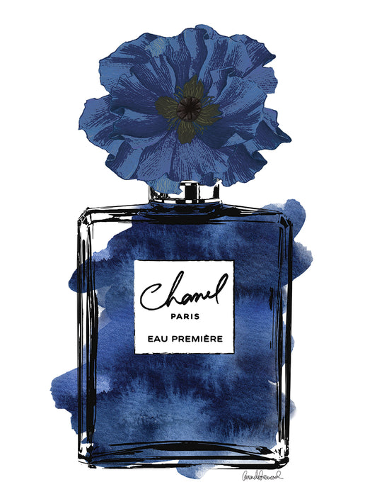 Perfume With Black & Blue Flower
