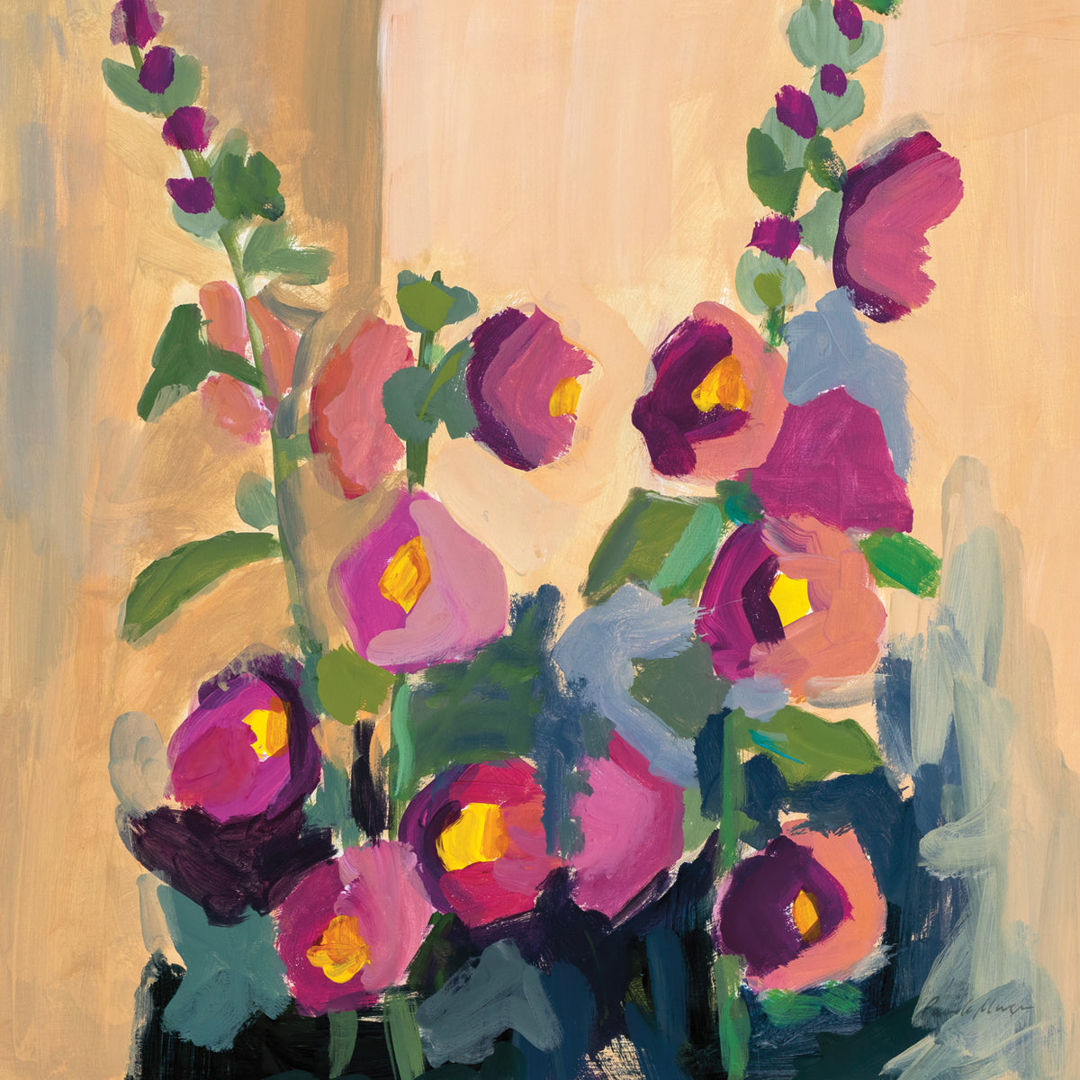 Summer Hollyhocks