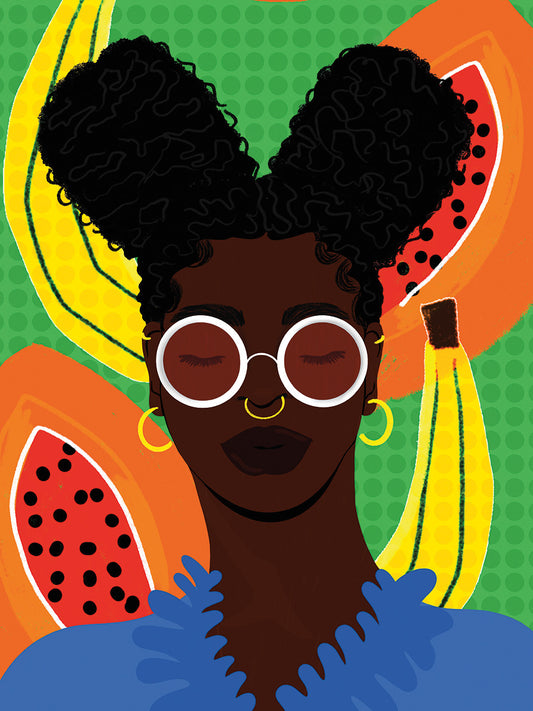 Tropical Black Girl 2 Canvas Print