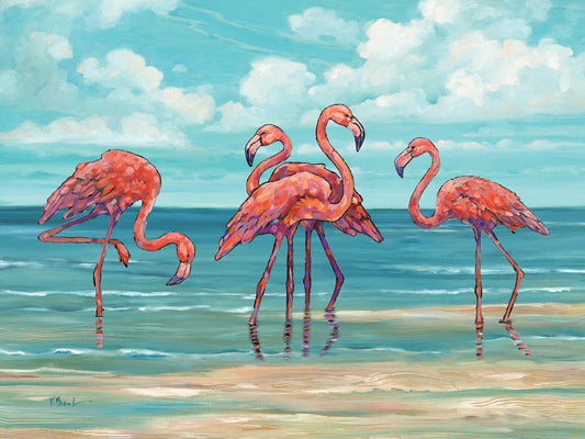 Summerset Flamingos Horizontal I Canvas Print