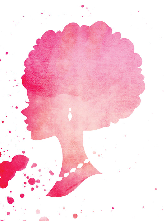 Pink on Pink Doll Silhouette Afro