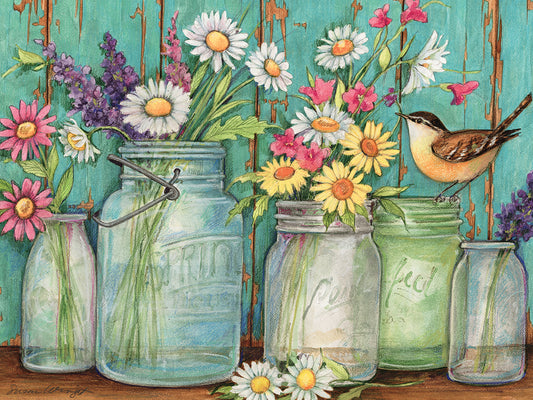 Flower Jars Canvas Print