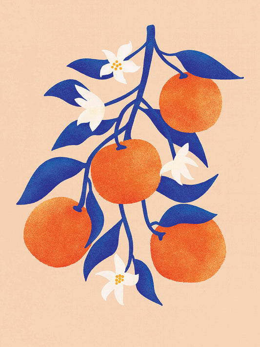 Oranges with Blue Leaves