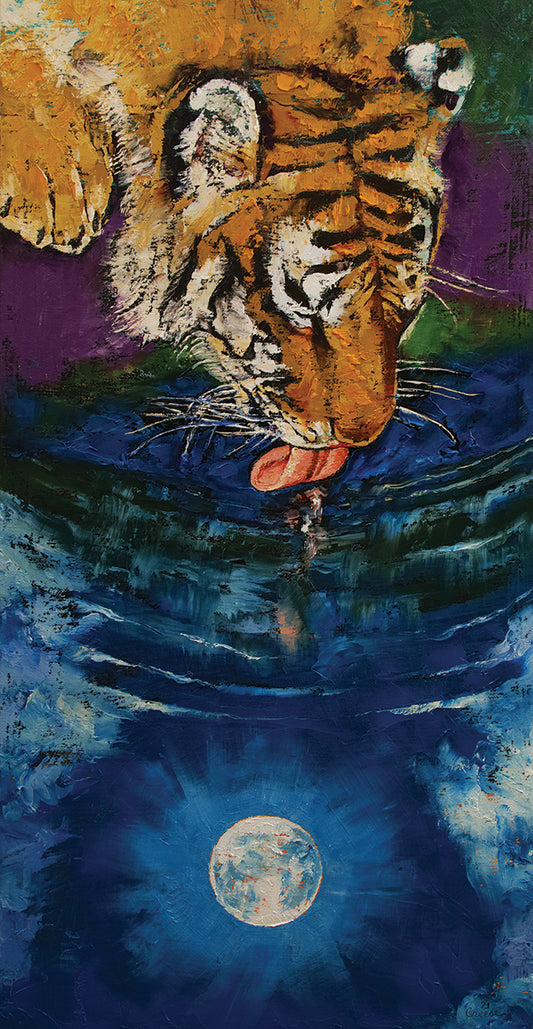 Tiger Drinking from the Moon